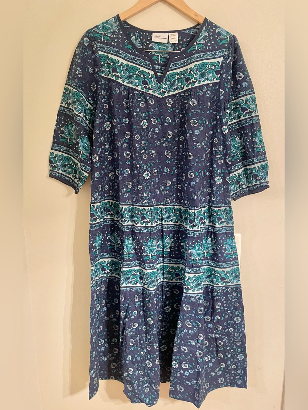 VTG -The Vermont Country Store 100% Dress Muumuu Boho Cottagecore Sz S- LIKE NEW